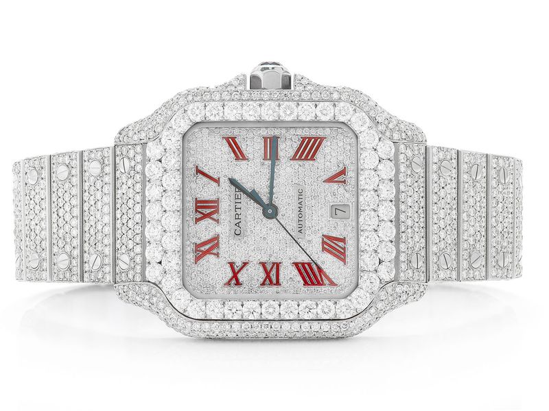custom diamond cartier watch