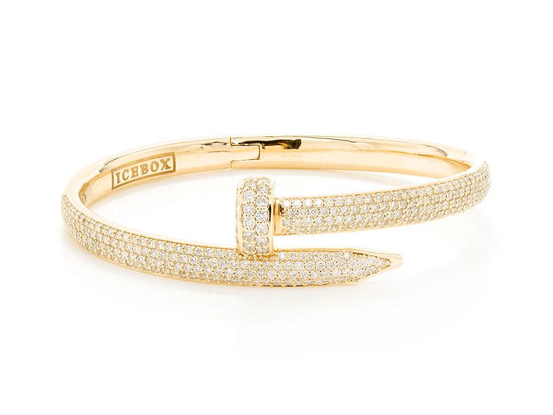 cartier nail bracelet iced out
